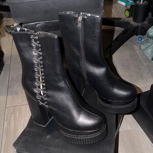 Black Platform Ankle Boots